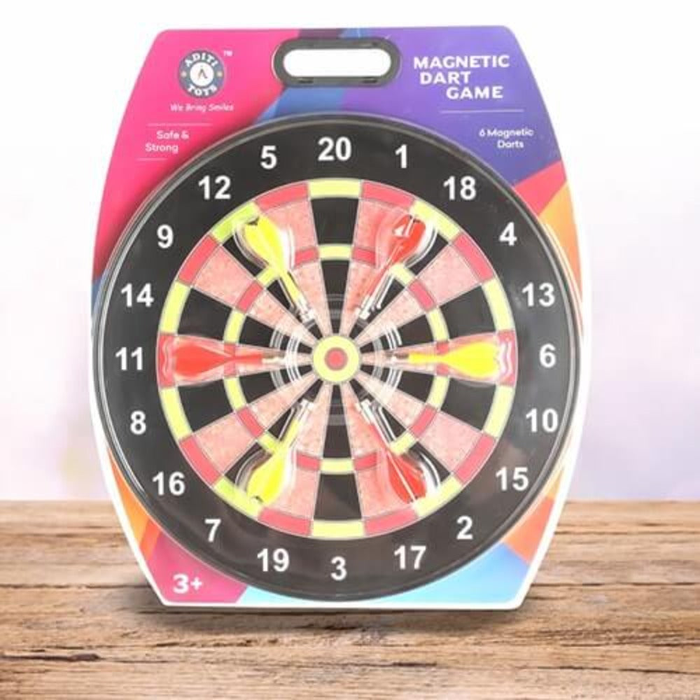 Aditi Toys Magnetic Dartboard with 6 Darts - Multi Color