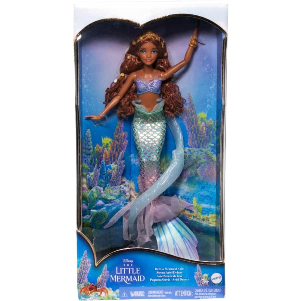 Disney the Little Mermaid Deluxe Mermaid Ariel Doll With Hair Beads And Stand