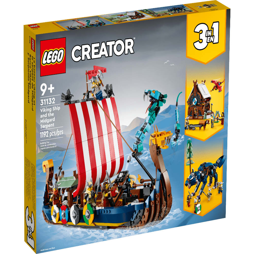 LEGO 31132 Creator 3in1 Viking Ship and The Midgard Serpent - 1192 Pieces